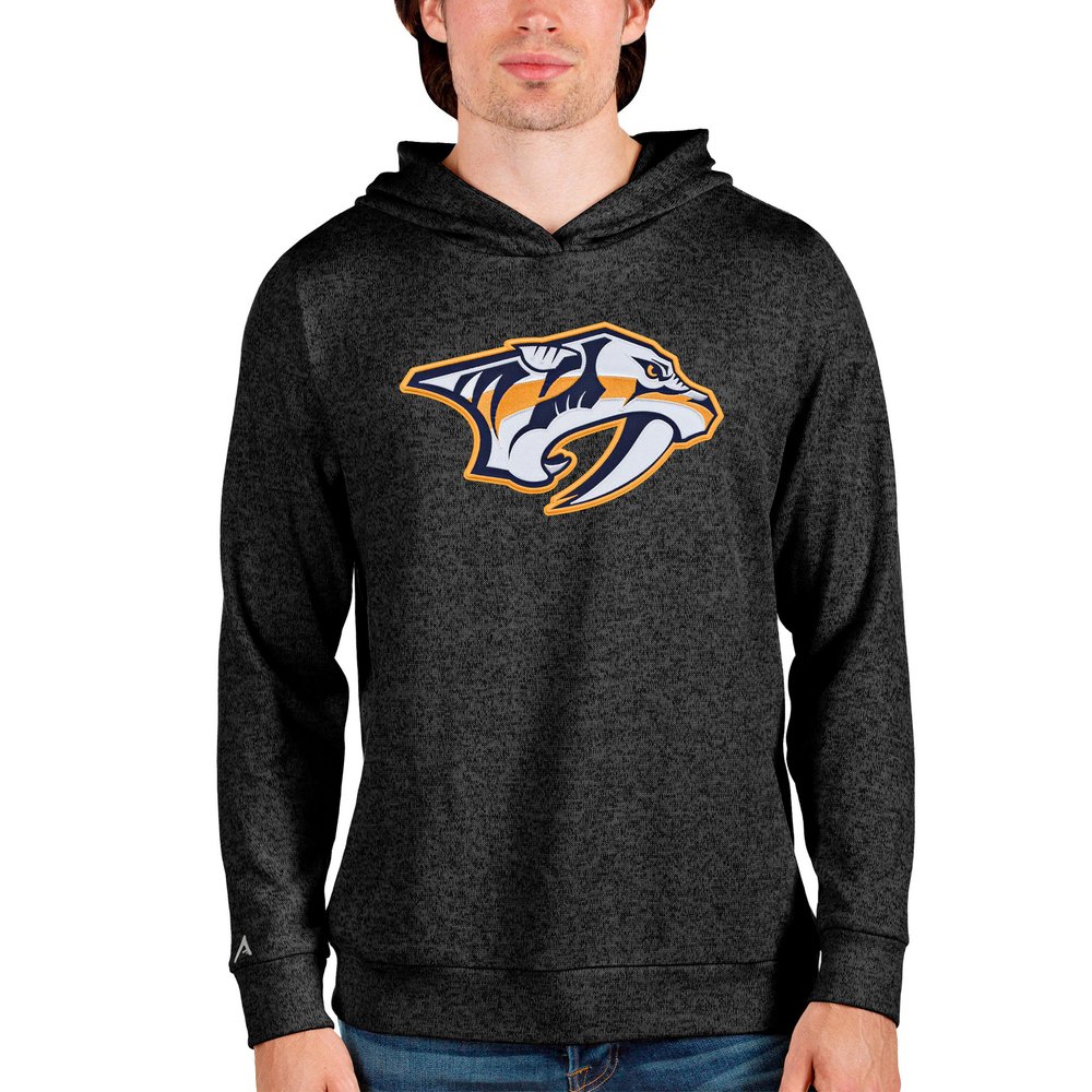 Nashville Predators Antigua Absolute Pullover Hoodie - Heathered Black