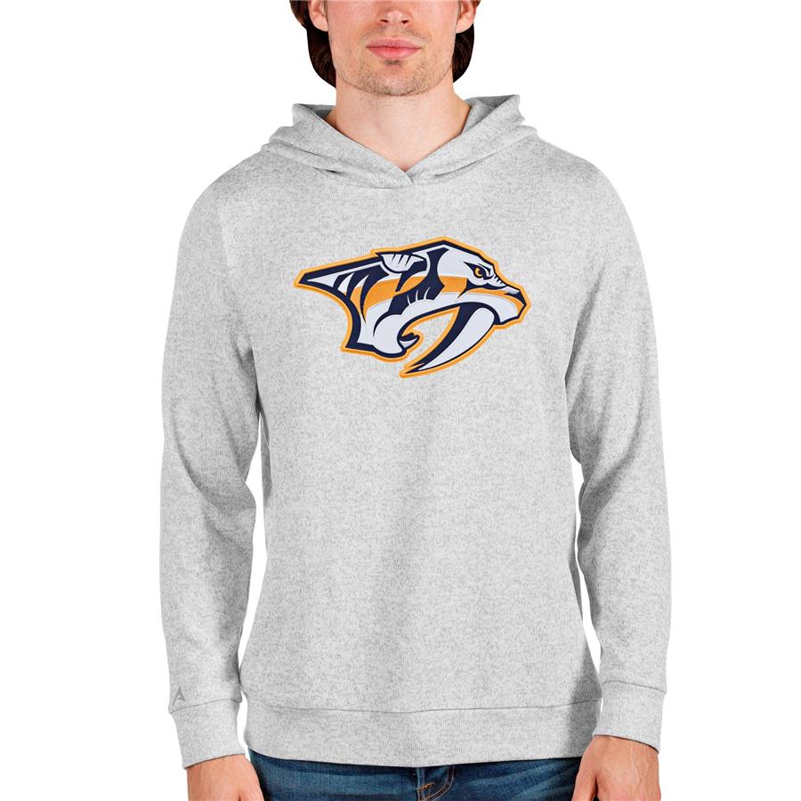 Nashville Predators Antigua Absolute Pullover Hoodie - Heathered Gray