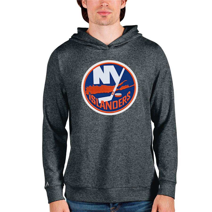 New York Islanders Antigua Absolute Pullover Hoodie - Heathered Charcoal