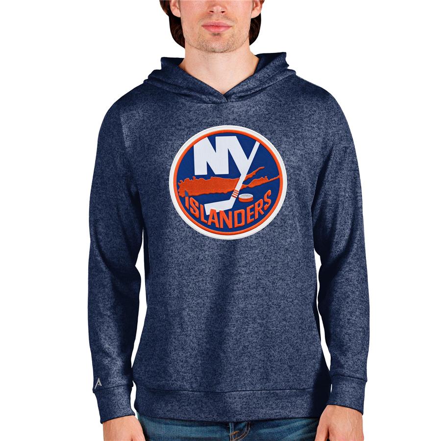 New York Islanders Antigua Absolute Pullover Hoodie - Heathered Navy