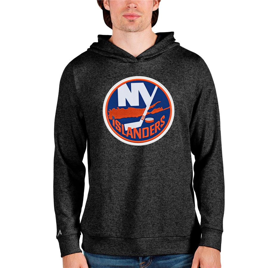 New York Islanders Antigua Absolute Pullover Hoodie - Heathered Black