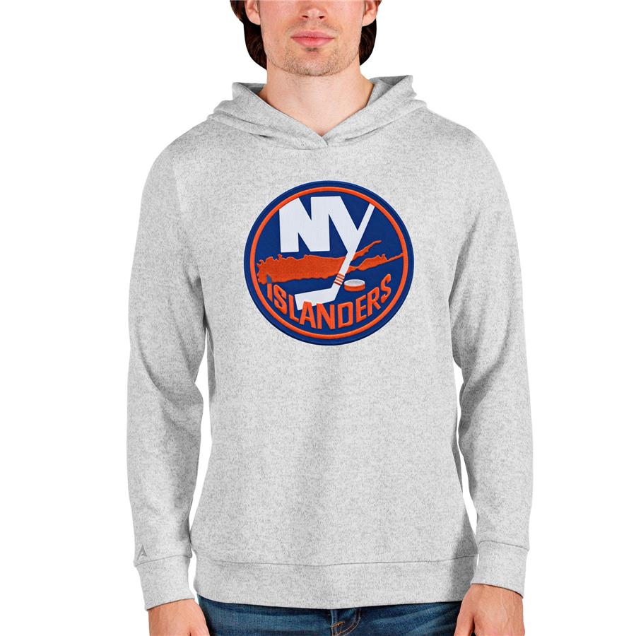 New York Islanders Antigua Absolute Pullover Hoodie - Heathered Gray