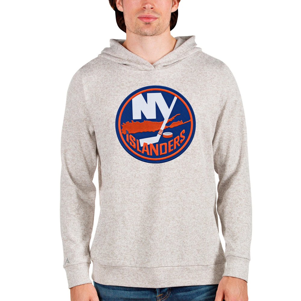 New York Islanders Antigua Absolute Pullover Hoodie - Oatmeal