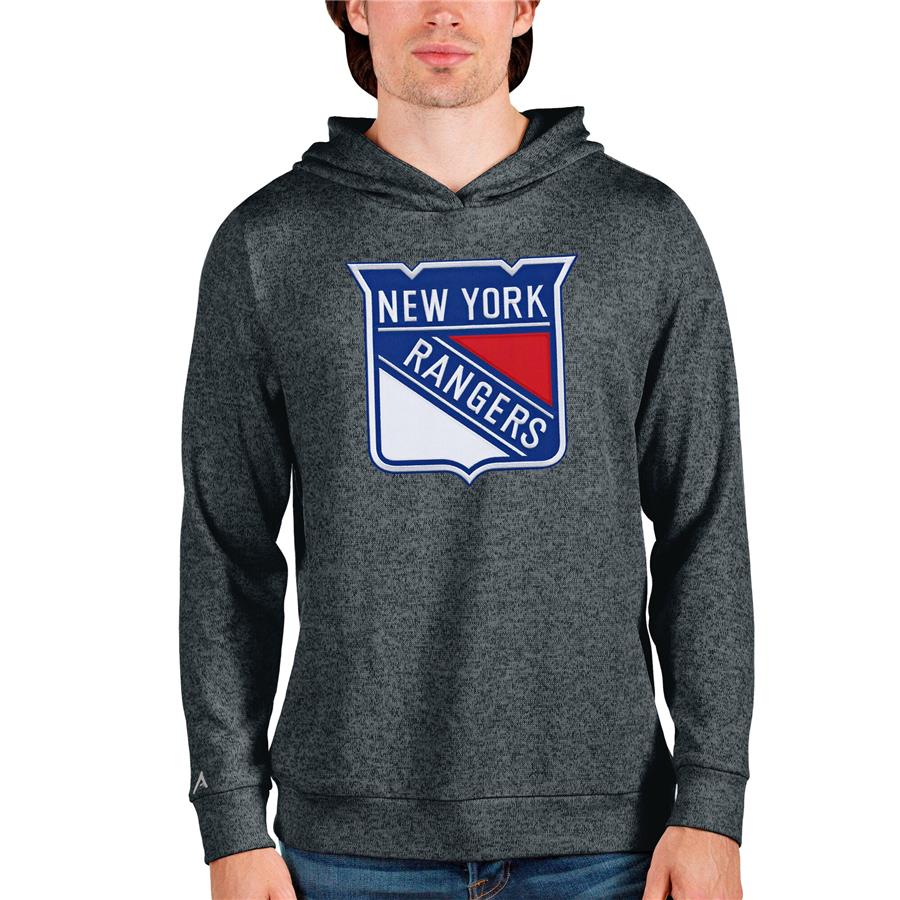 New York Rangers Antigua Absolute Pullover Hoodie - Heathered Charcoal