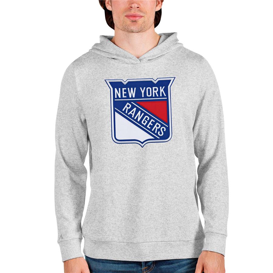 New York Rangers Antigua Absolute Pullover Hoodie - Heathered Gray