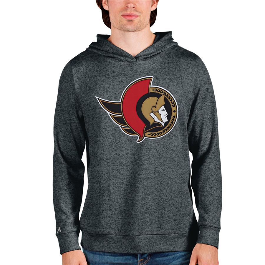 Ottawa Senators Antigua Absolute Pullover Hoodie - Heathered Charcoal