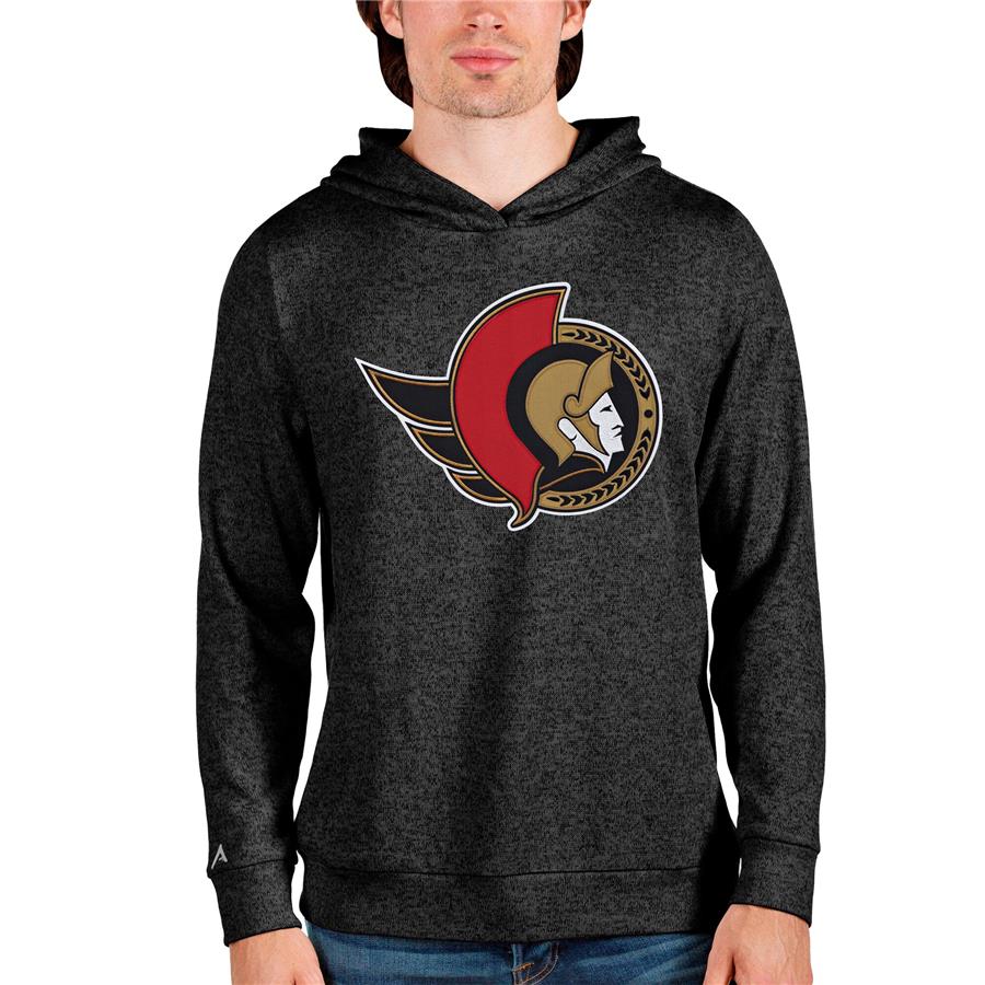 Ottawa Senators Antigua Absolute Pullover Hoodie - Heathered Black