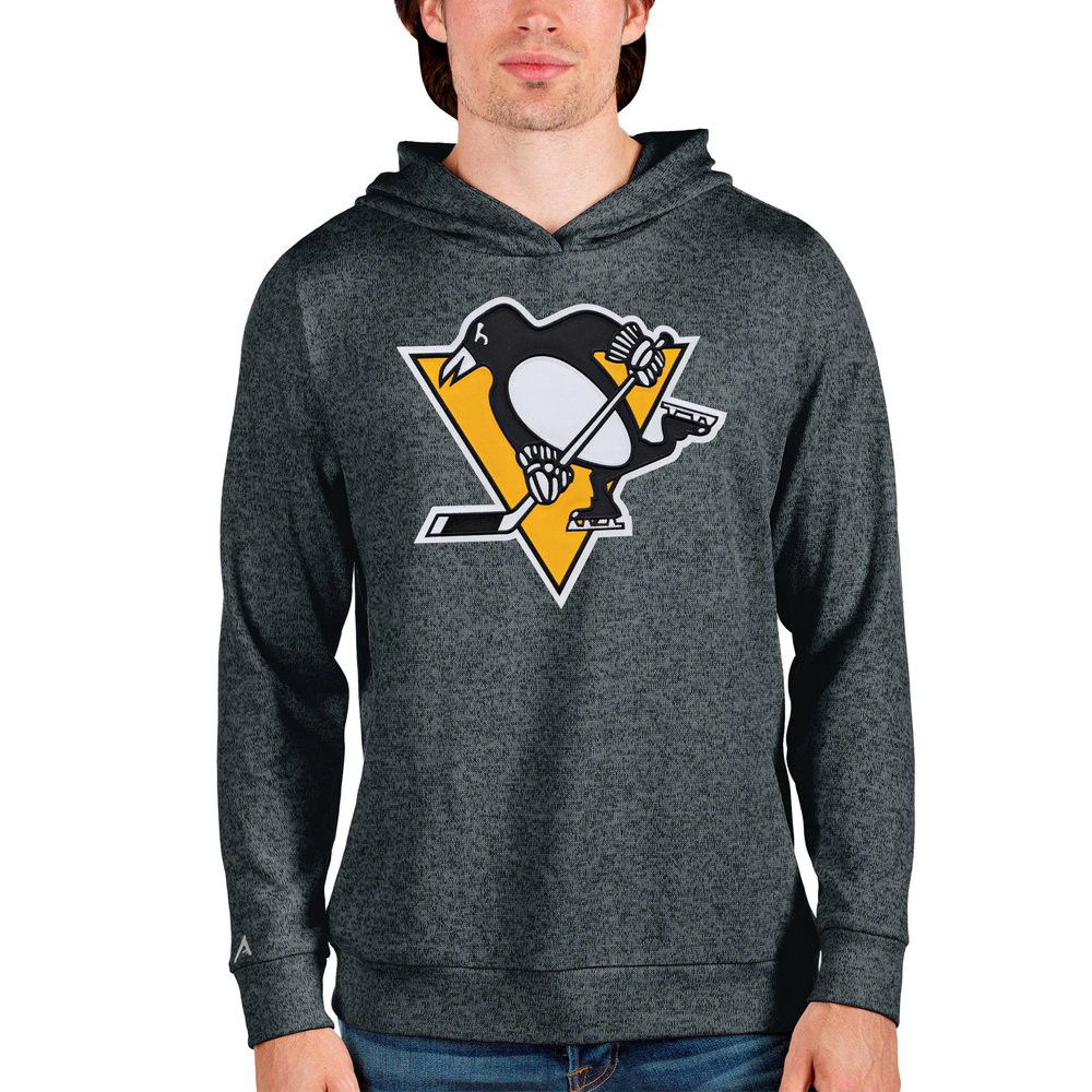 Pittsburgh Penguins Antigua Absolute Pullover Hoodie - Heathered Charcoal