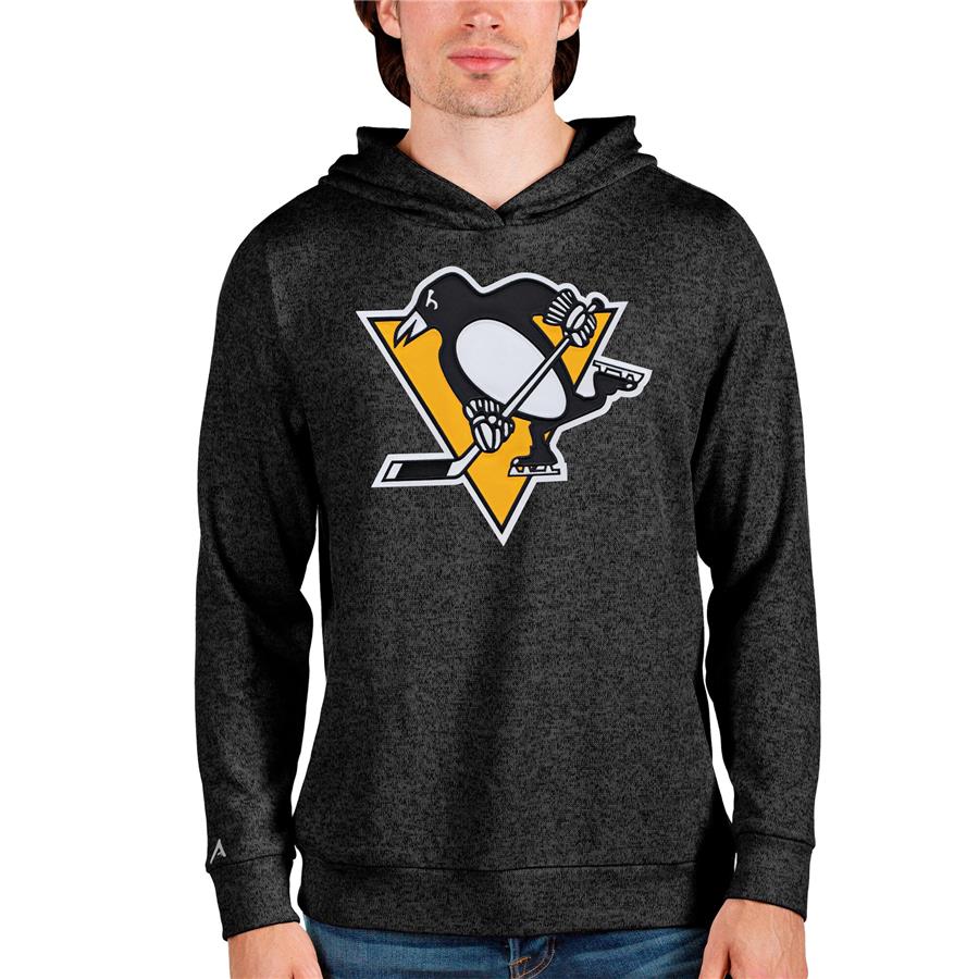 Pittsburgh Penguins Antigua Absolute Pullover Hoodie - Heathered Black