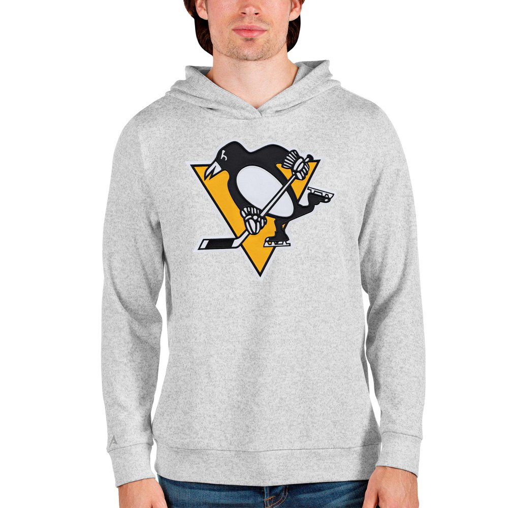 Pittsburgh Penguins Antigua Absolute Pullover Hoodie - Heathered Gray