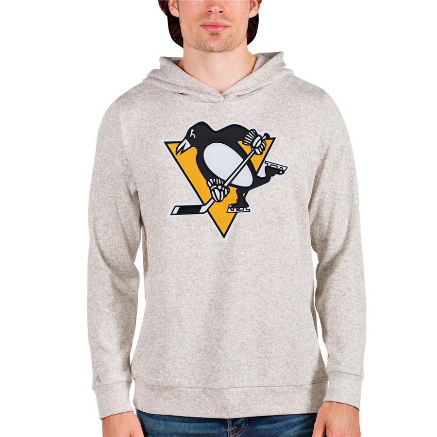 Pittsburgh Penguins Antigua Absolute Pullover Hoodie - Oatmeal