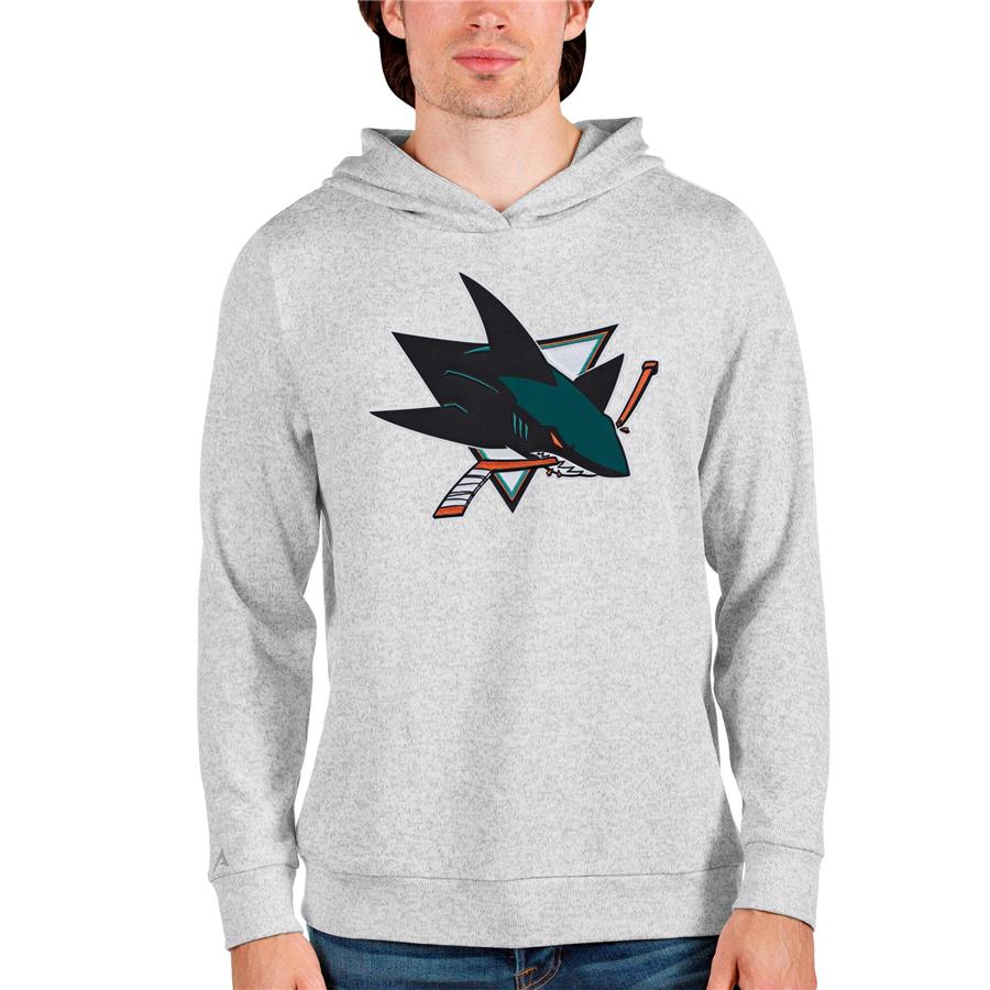 San Jose Sharks Antigua Absolute Pullover Hoodie - Heathered Gray