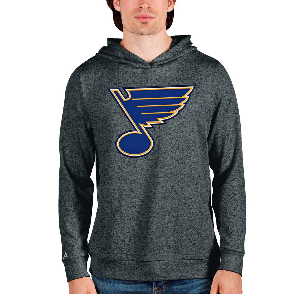 St. Louis Blues Antigua Absolute Pullover Hoodie - Heathered Charcoal