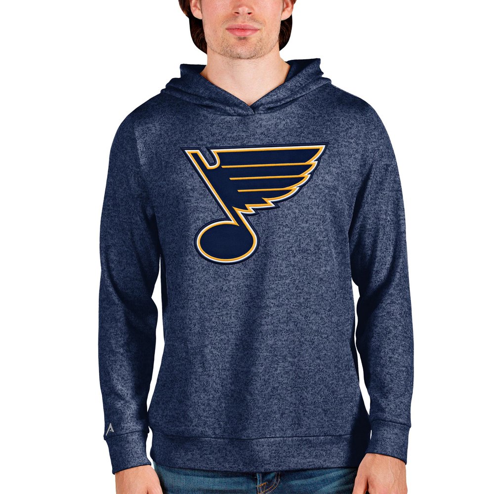 St. Louis Blues Antigua Absolute Pullover Hoodie - Heathered Navy