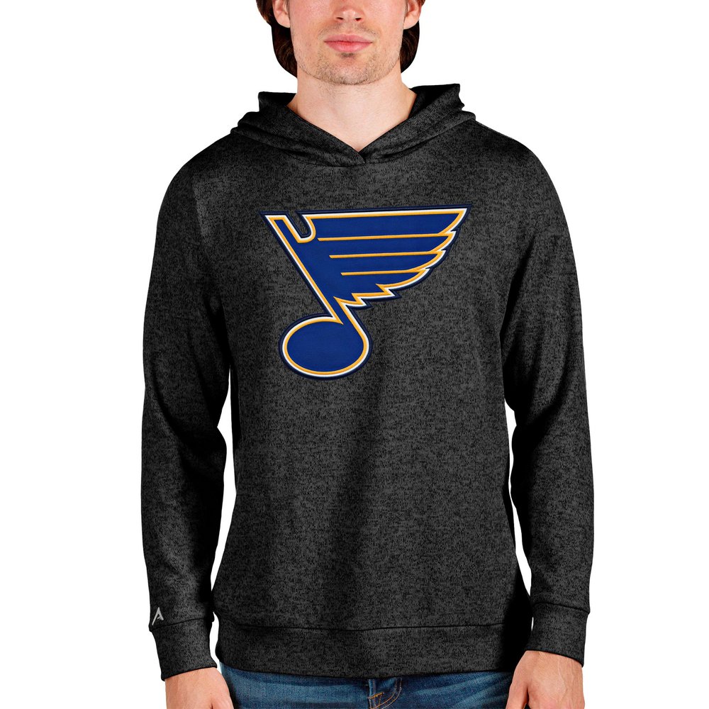 St. Louis Blues Antigua Absolute Pullover Hoodie - Heathered Black