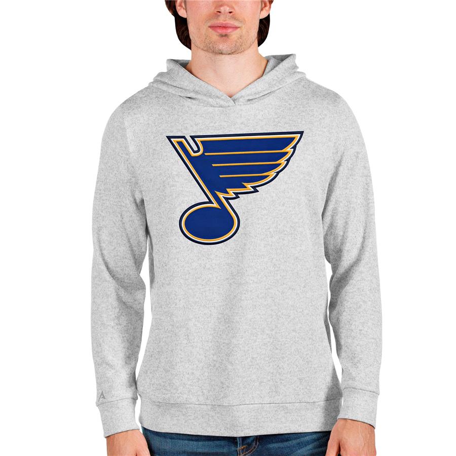 St. Louis Blues Antigua Absolute Pullover Hoodie - Heathered Gray