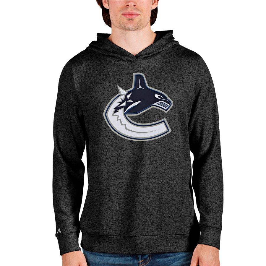 Vancouver Canucks Antigua Absolute Pullover Hoodie - Heathered Black