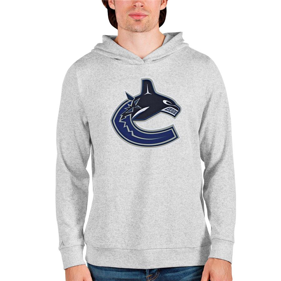 Vancouver Canucks Antigua Absolute Pullover Hoodie - Heathered Gray