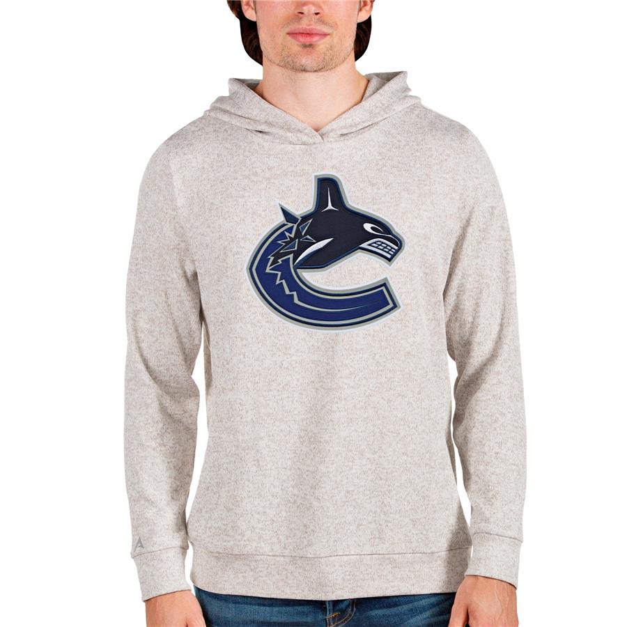 Vancouver Canucks Antigua Absolute Pullover Hoodie - Oatmeal