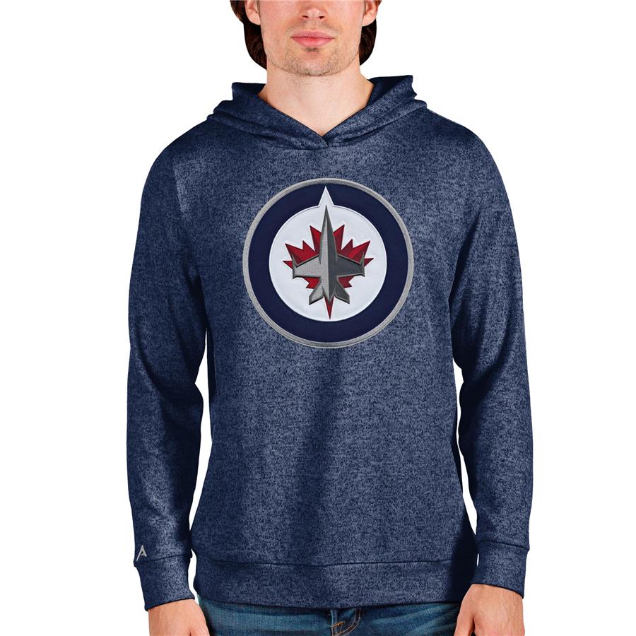 Winnipeg Jets Antigua Absolute Pullover Hoodie - Heathered Navy