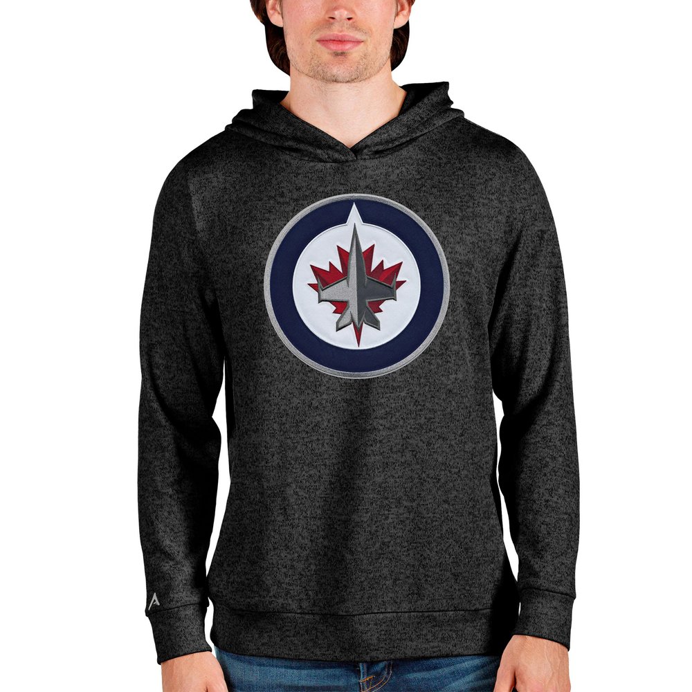 Winnipeg Jets Antigua Absolute Pullover Hoodie - Heathered Black