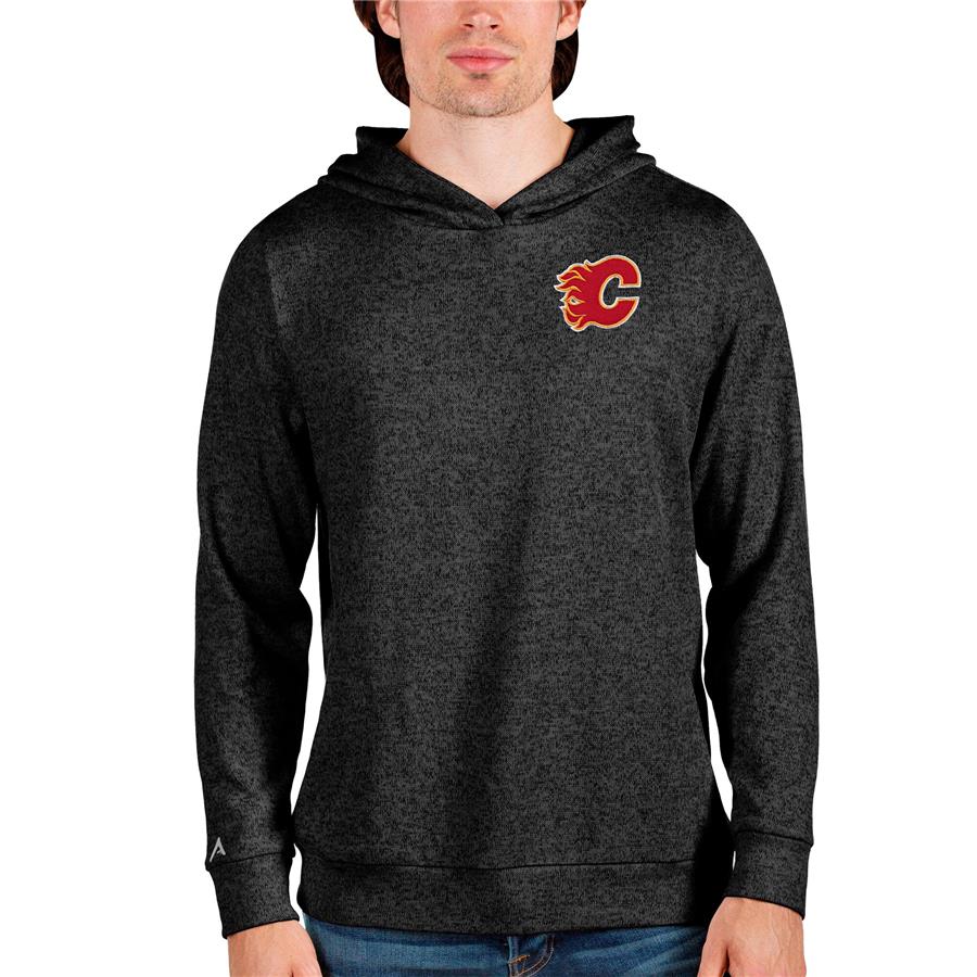 Calgary Flames Antigua Team Absolute Pullover Hoodie - Black