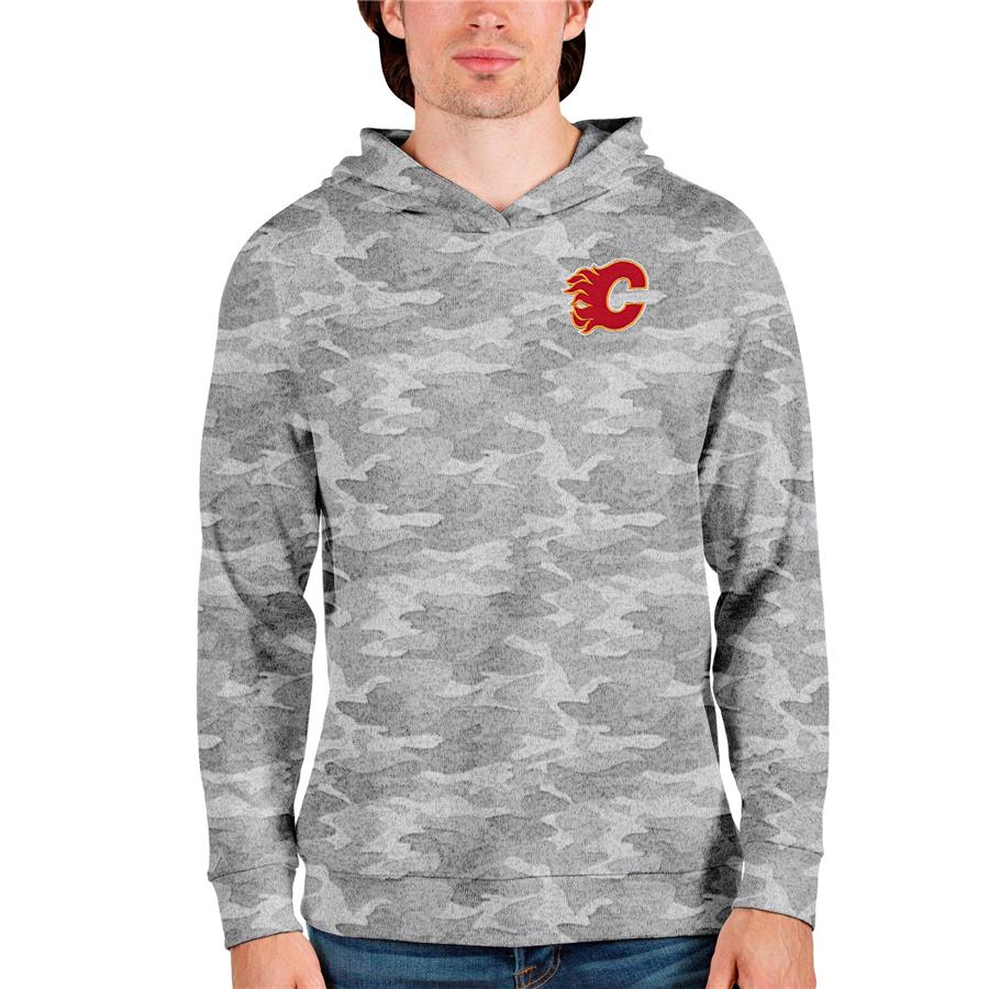 Calgary Flames Antigua Team Absolute Pullover Hoodie - Camo