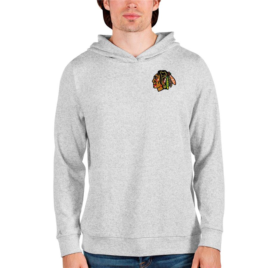 Chicago Blackhawks Antigua Team Absolute Pullover Hoodie - Heathered Gray