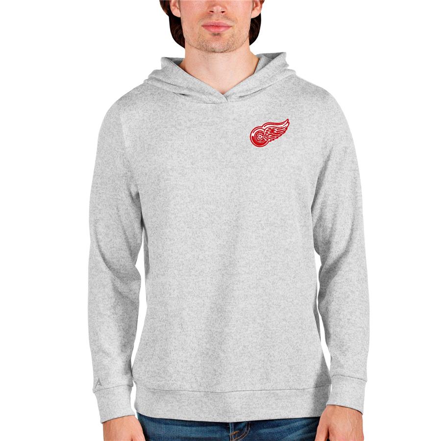 Detroit Red Wings Antigua Team Absolute Pullover Hoodie - Heathered Gray