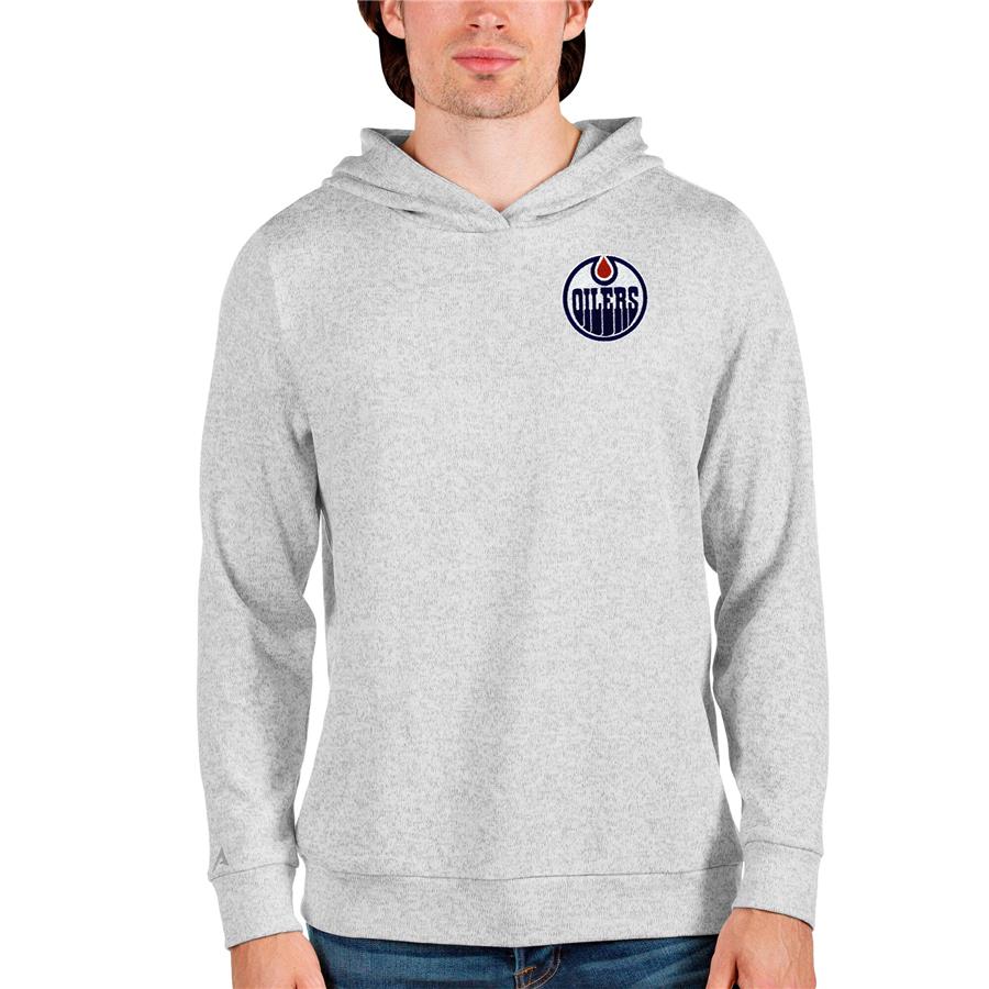 Edmonton Oilers Antigua Team Absolute Pullover Hoodie - Heathered Gray