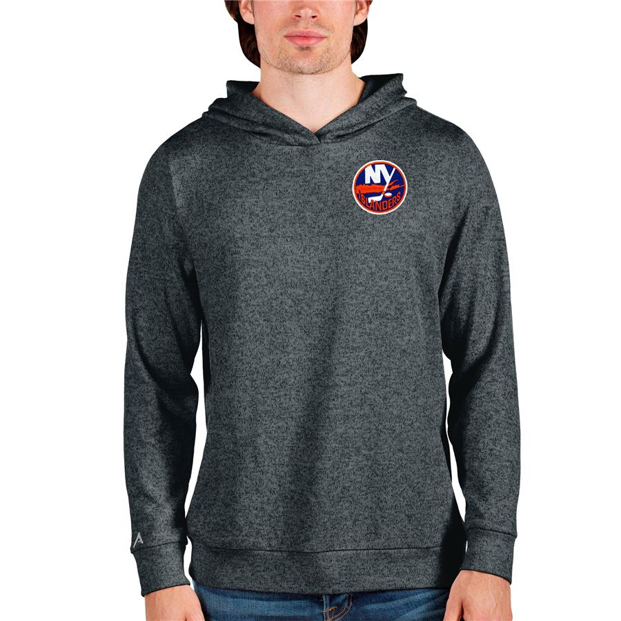 New York Islanders Antigua Team Absolute Pullover Hoodie - Heathered Charcoal