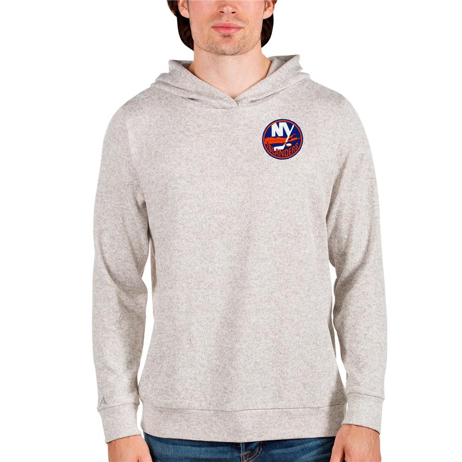 New York Islanders Antigua Team Absolute Pullover Hoodie - Oatmeal