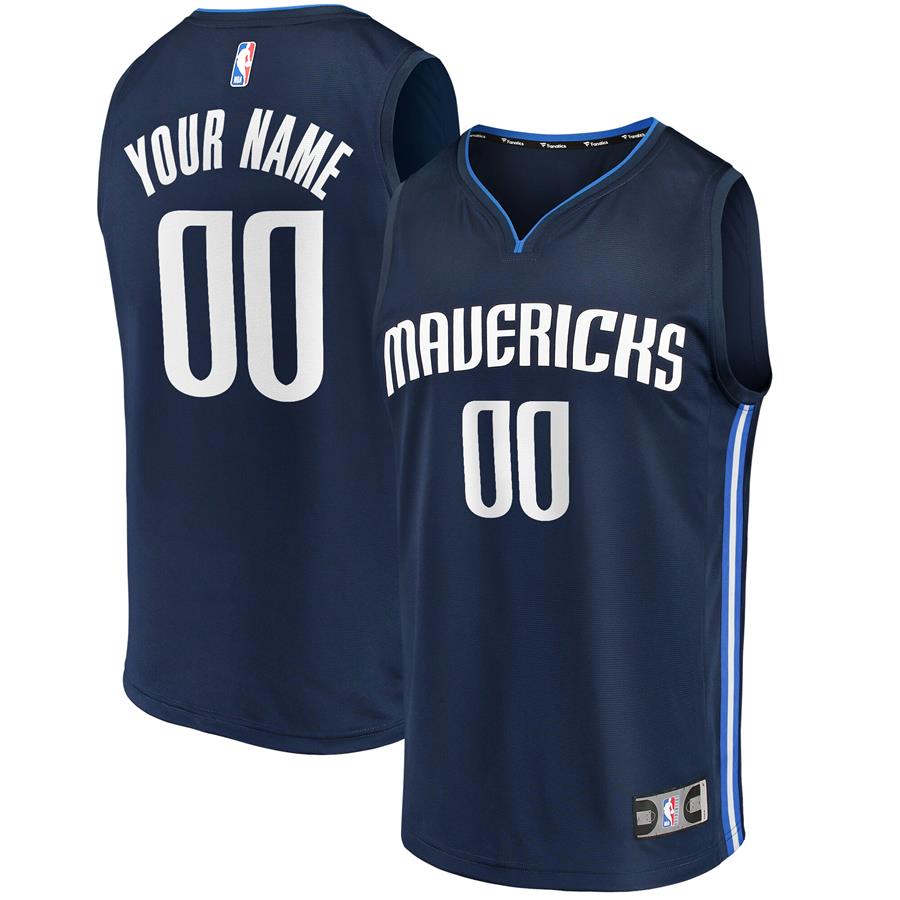 Dallas Mavericks Fanatics Branded Fast Break Replica Custom Jersey Navy - Statement Edition
