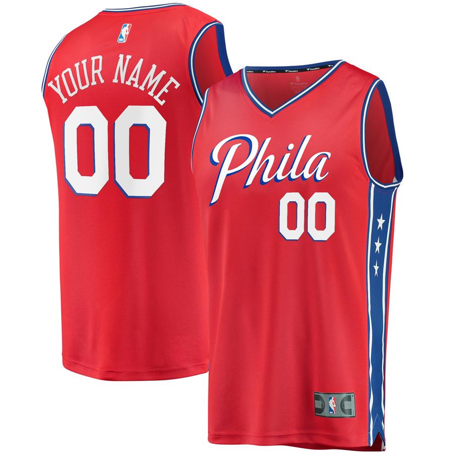 Philadelphia 76ers Fanatics Branded Fast Break Replica Custom Jersey Red - Statement Edition