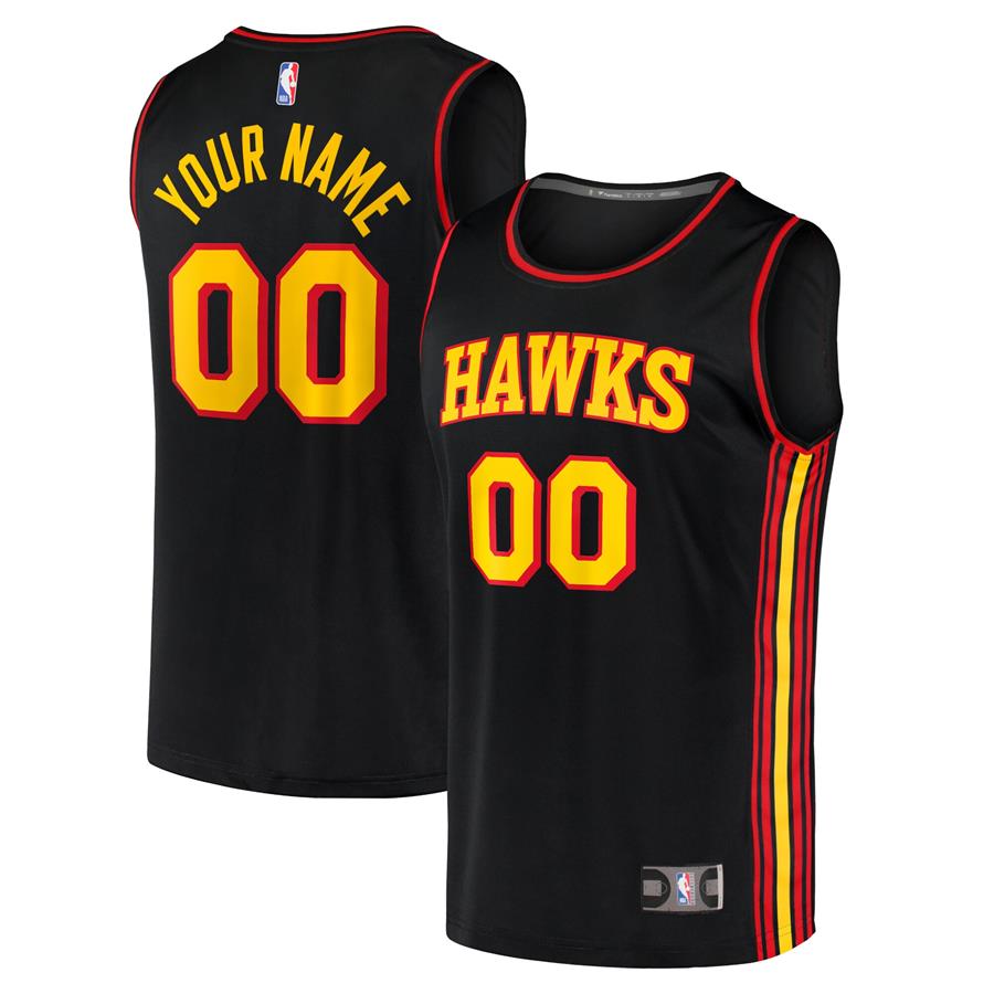 Atlanta Hawks Fanatics Branded Fast Break Replica Custom Jersey Black - Statement Edition