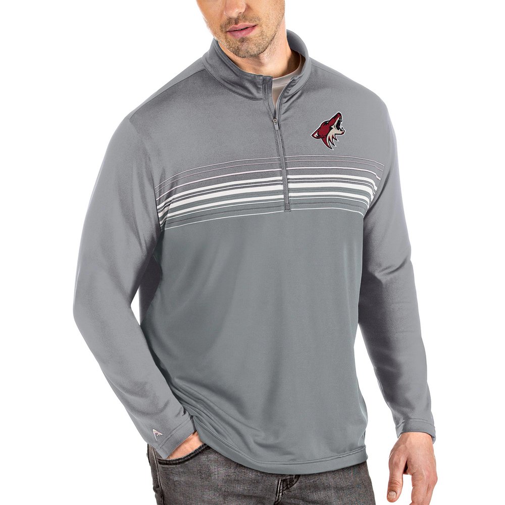 Arizona Coyotes Antigua Pace Quarter-Zip Pullover Top - Gray