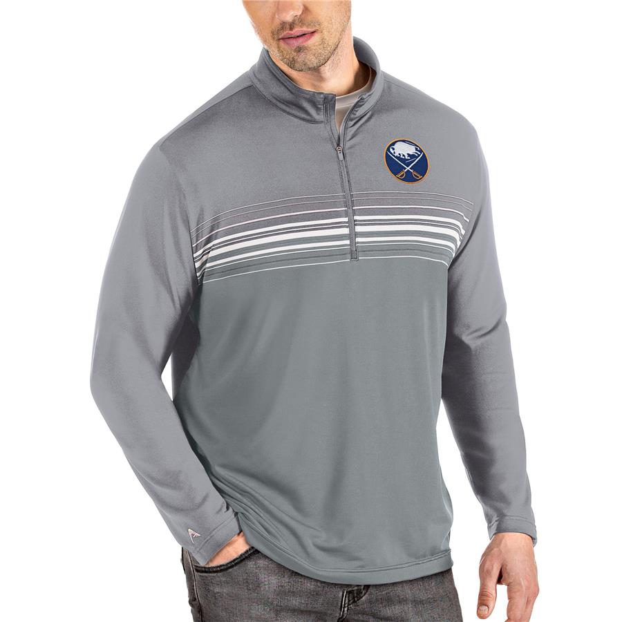 Buffalo Sabres Antigua Pace Quarter-Zip Pullover Top - Gray
