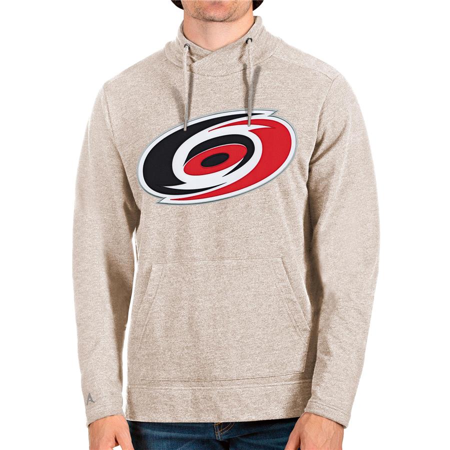 Carolina Hurricanes Antigua Reward Crossover Neckline Pullover Sweatshirt - Oatmeal