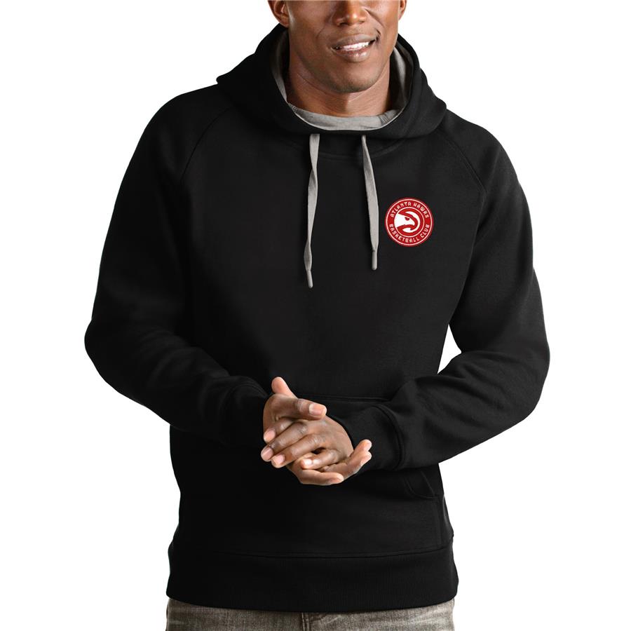 Atlanta Hawks Antigua Victory Pullover Hoodie - Black