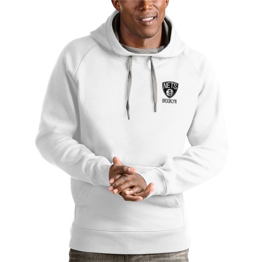 Brooklyn Nets Antigua Victory Pullover Hoodie - White