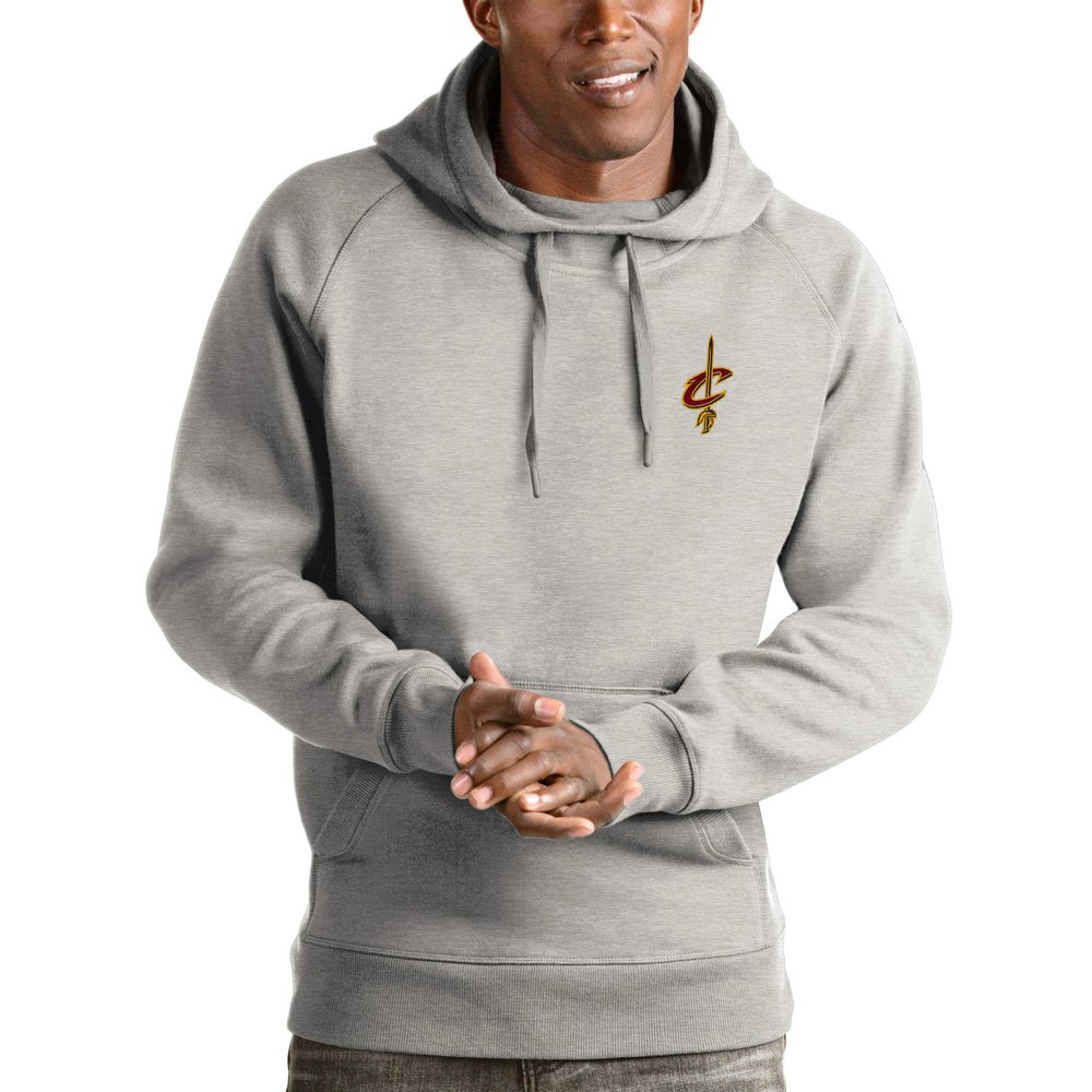 Cleveland Cavaliers Antigua Victory Pullover Hoodie - Heathered Gray
