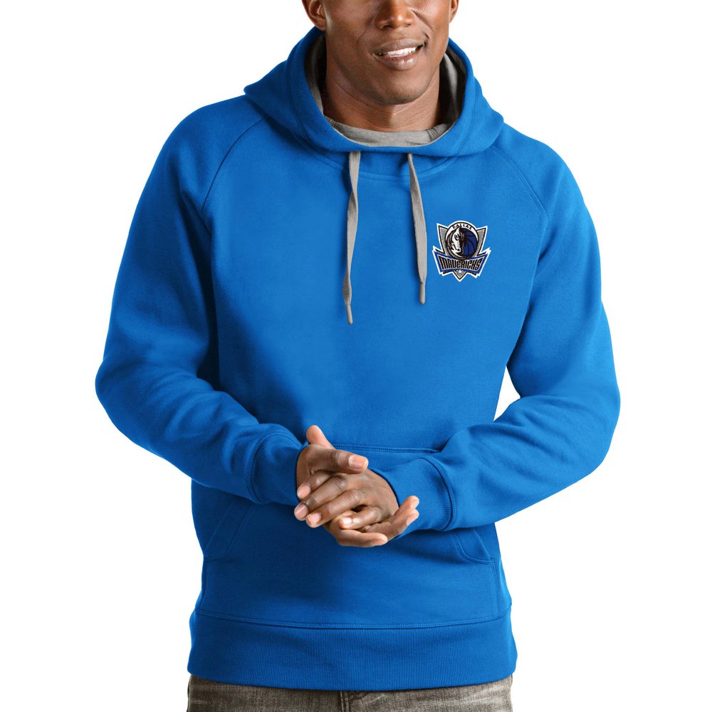 Dallas Mavericks Antigua Victory Pullover Hoodie - Blue