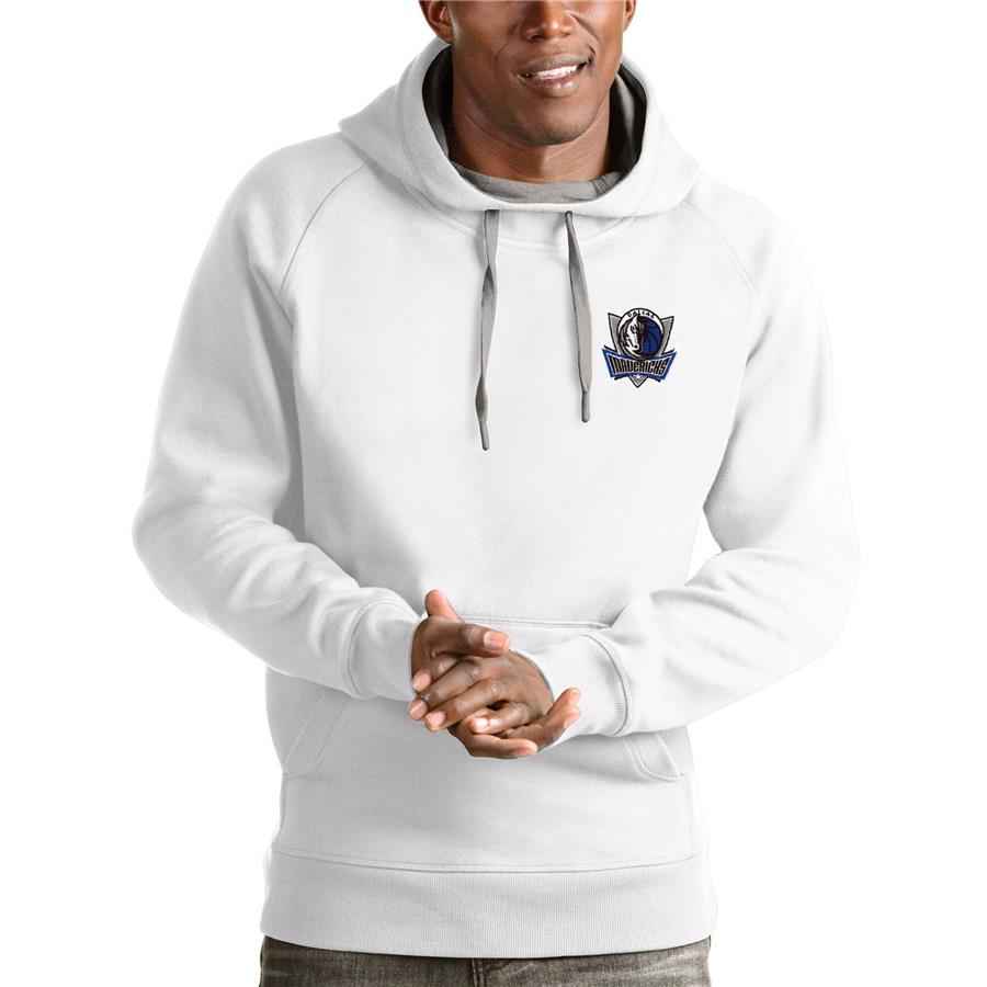 Dallas Mavericks Antigua Victory Pullover Hoodie - White