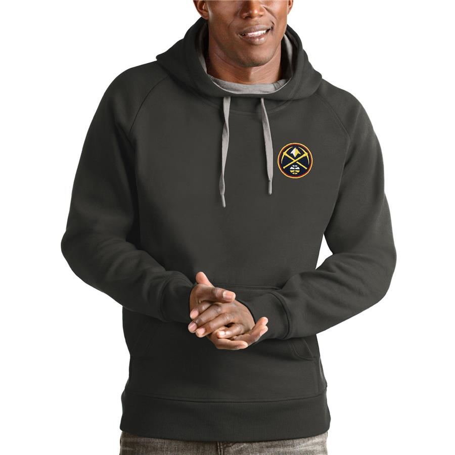 Denver Nuggets Antigua Victory Pullover Hoodie - Charcoal
