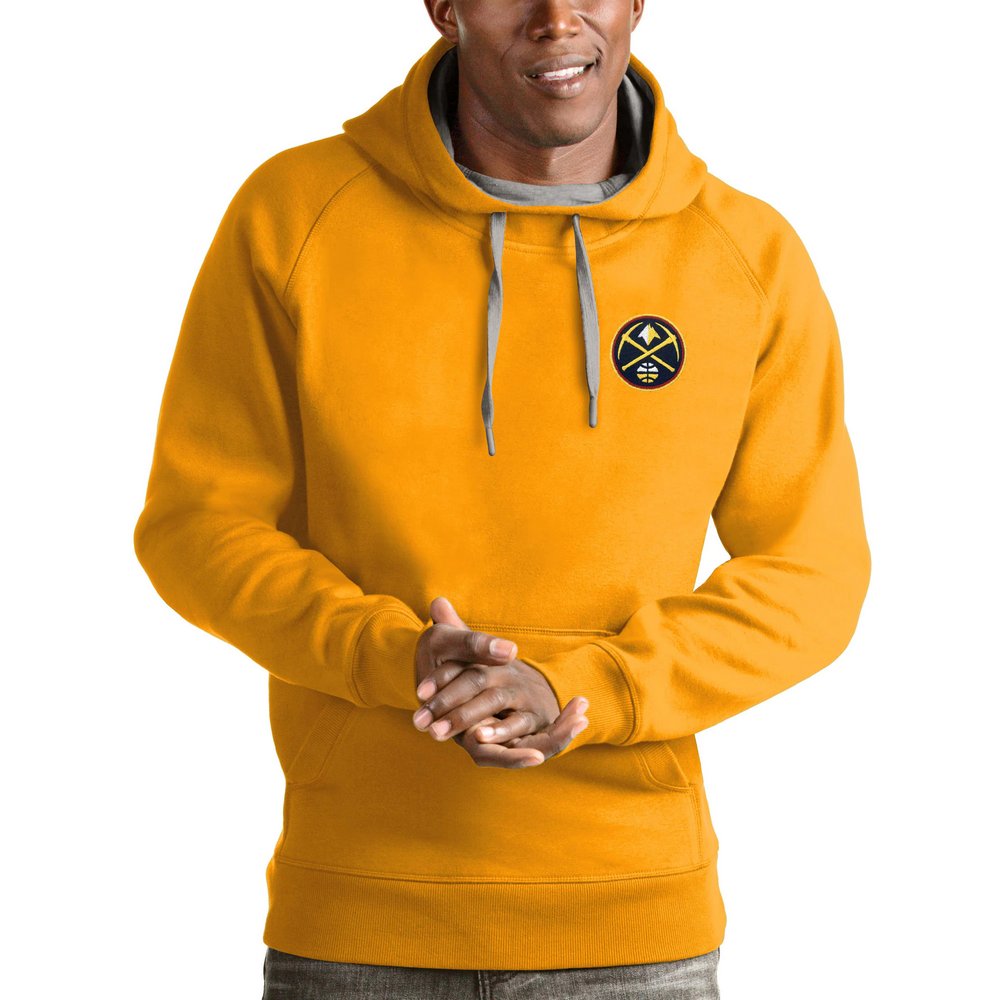Denver Nuggets Antigua Victory Pullover Hoodie - Gold