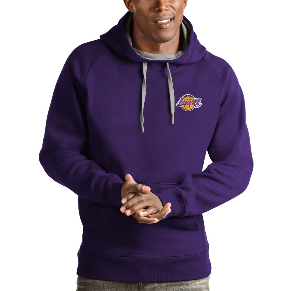 Los Angeles Lakers Antigua Victory Pullover Hoodie - Purple