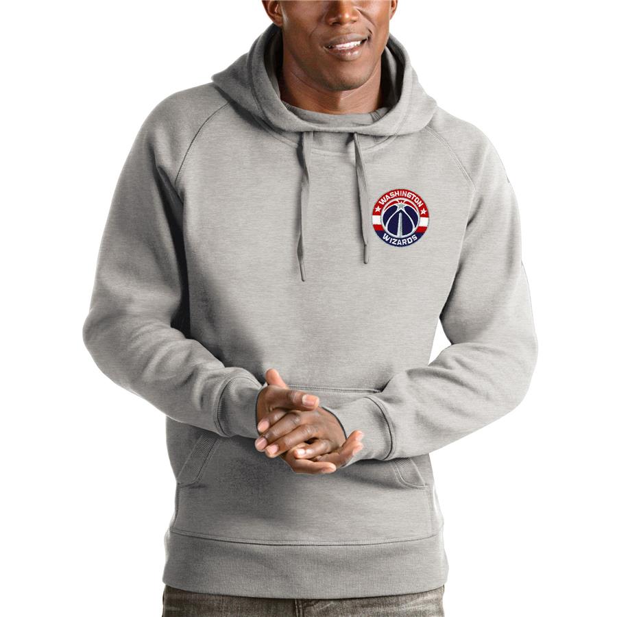 Washington Wizards Antigua Victory Pullover Hoodie - Heathered Gray