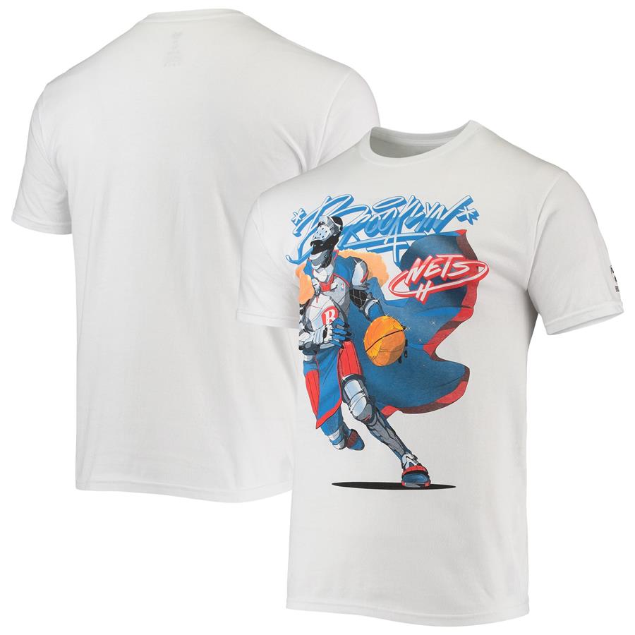 Brooklyn Nets NBA x McFlyy Identify Artist Series T-Shirt - White