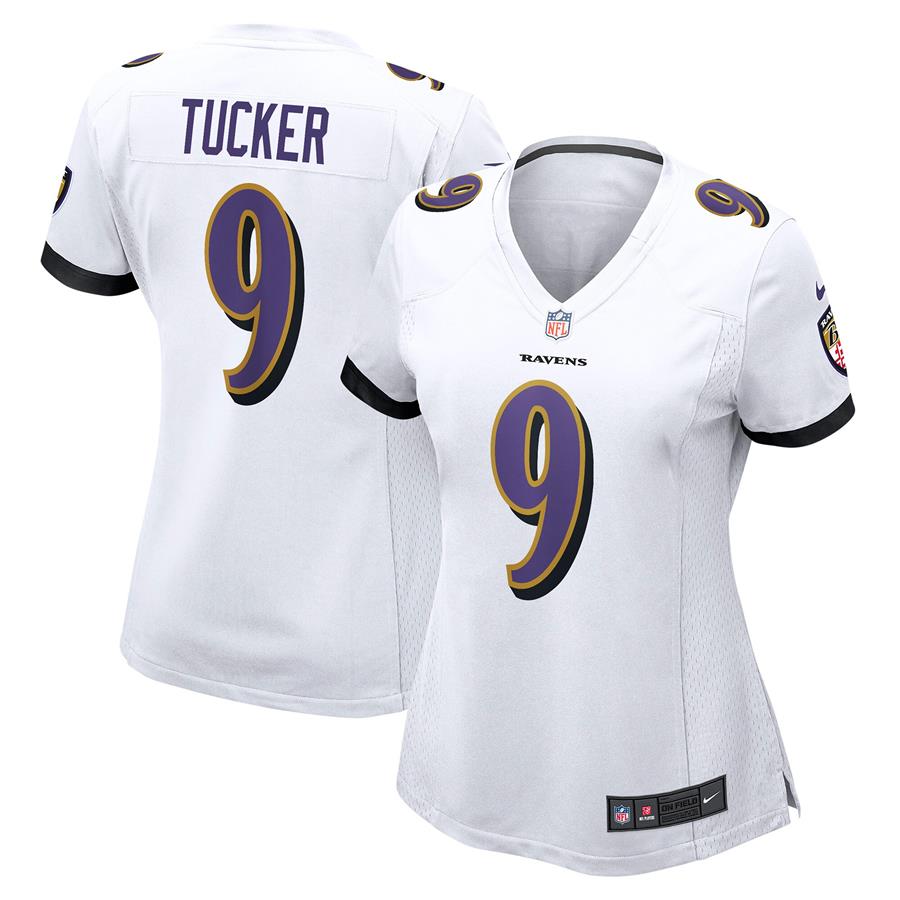 Justin Tucker Baltimore Ravens Nike Women's Player Game Jersey - White