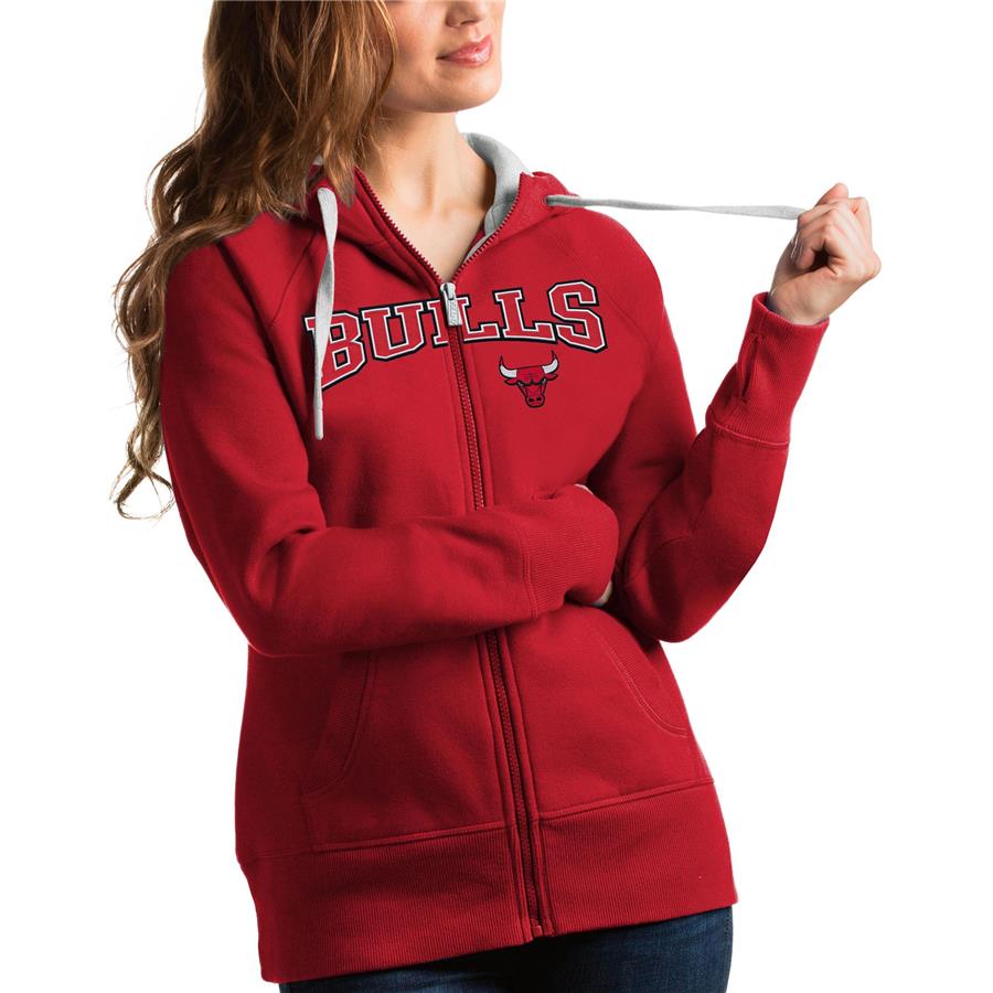 Chicago Bulls Antigua Women's Team Victory Full-Zip Hoodie - Red